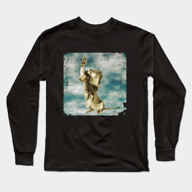 The Lion and the Butterfly Long Sleeve T-Shirt by mrspaceman